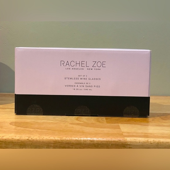 Rachel Zoe Rhinestone Peacock Stemless Wine Glasses. Set of 2. Brand New In Box - Picture 2 of 5